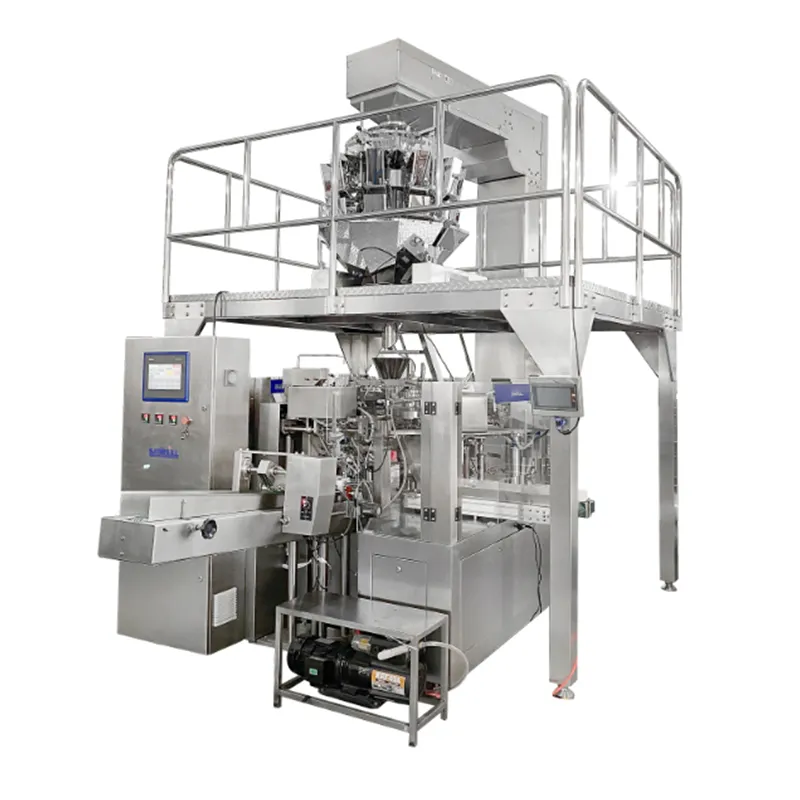 Многоголовочная машина для наполнения и запайки пакетов с застежкой-молнией для гранул