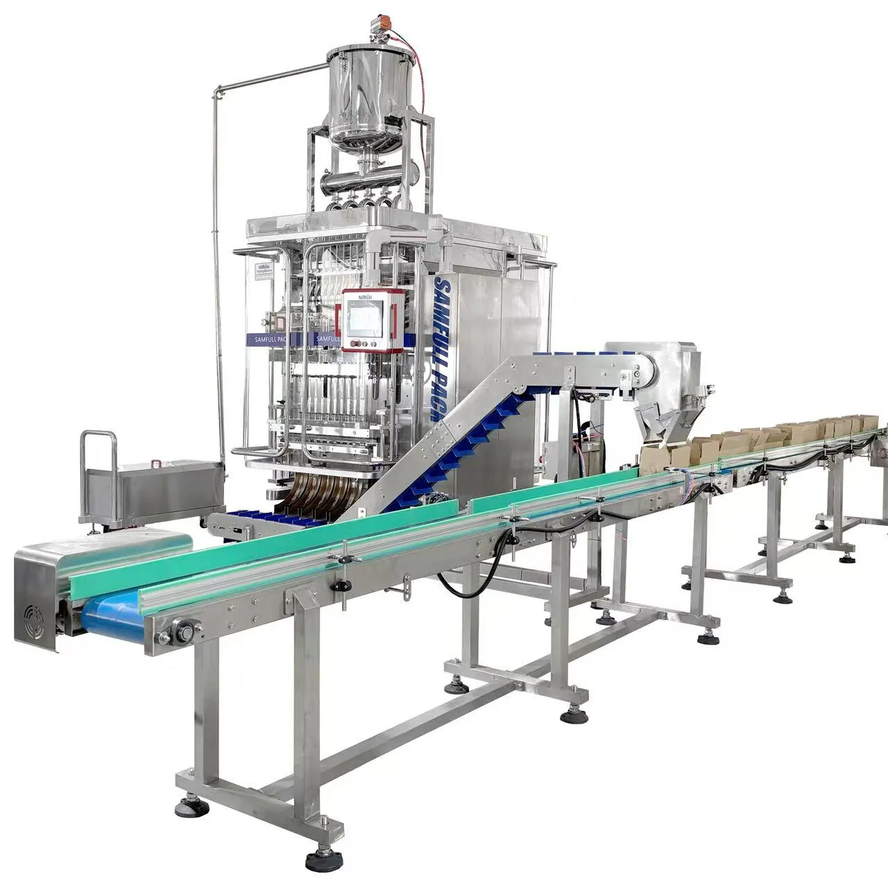 10-полосная многослойная машина для упаковки жидкости в медовые палочки вид спереди