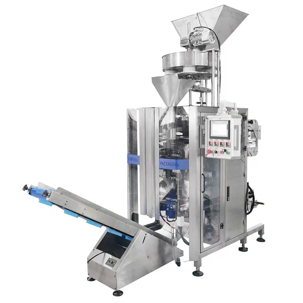 бесцветная стальная гранулированная упаковочная машина с интерфейсом управления сенсорным экраном PLC