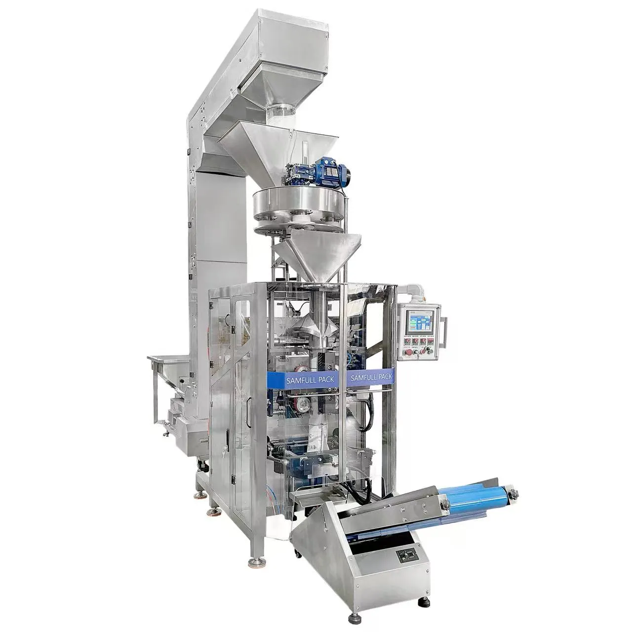 Регулируемая система объемного дозирования в стаканах для точного наполнения и взвешивания зерна