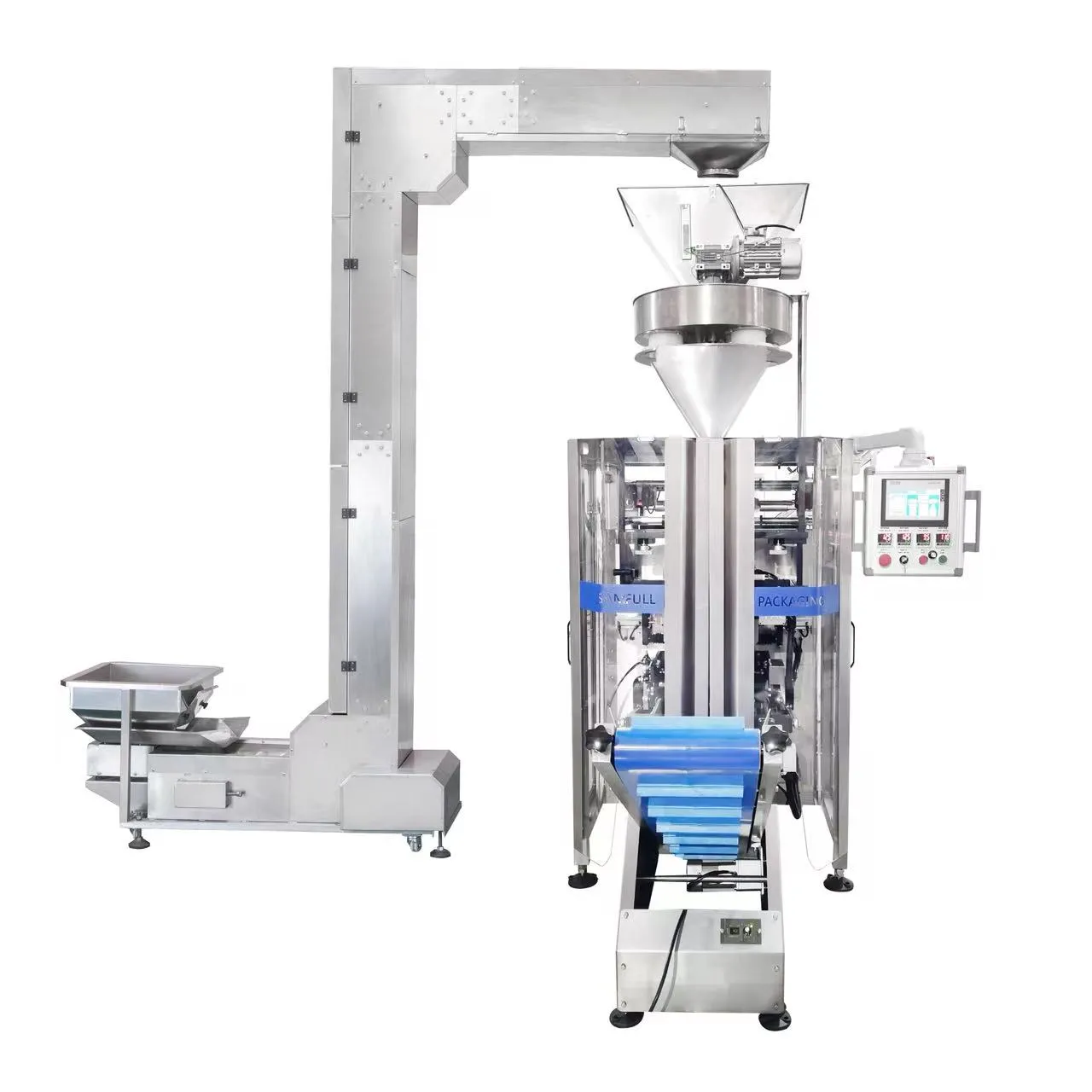 Готовые пакеты с рисом и крупами, упакованные в автоматическую упаковочную машину VFFS