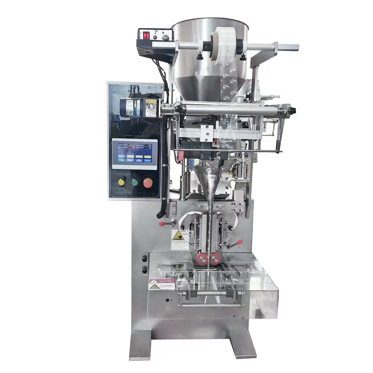 Формовщик пакетов из нержавеющей стали обеспечивает плавное вытягивание пленки и равномерное формирование пакетиков.